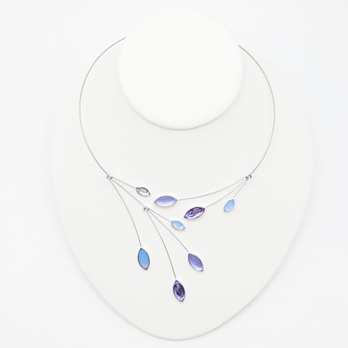 290S-ZL Necklace - Crystals, branches, leaves